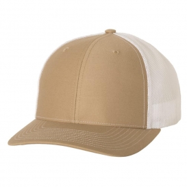 Richardson 112 Snapback Trucker Cap - Khaki/White