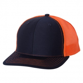 Richardson 112 Snapback Trucker Cap - Navy/Orange