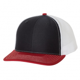 Richardson 112 Snapback Trucker Cap - Navy/White/Red