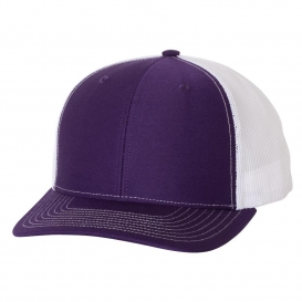 Richardson 112 Snapback Trucker Cap - Purple/White