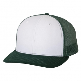 Richardson 112 Snapback Trucker Cap - White/Dark Green