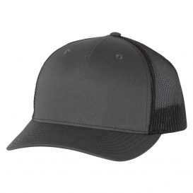 Richardson 112FP Snapback Trucker Cap - Charcoal/Black