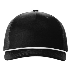 Richardson 112FPR Five Panel Trucker Rope Cap - Black/White