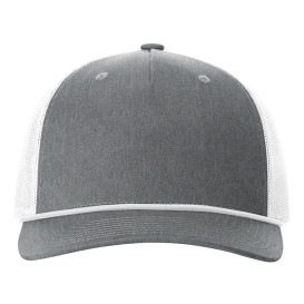 Richardson 112FPR Five Panel Trucker Rope Cap - Heather Grey/White