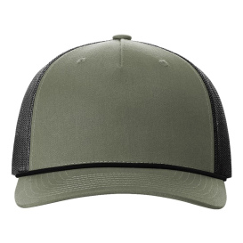 Richardson 112FPR Five Panel Trucker Rope Cap - Loden Green/Black