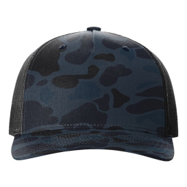 Richardson 112PFP Five Panel Printed Trucker Cap - Admiral Duck Camo/Black 