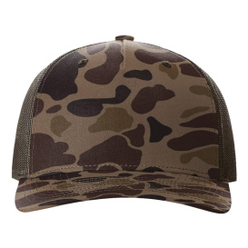 Richardson 112PFP Five Panel Printed Trucker Cap - Bark Duck Camo/Brown 