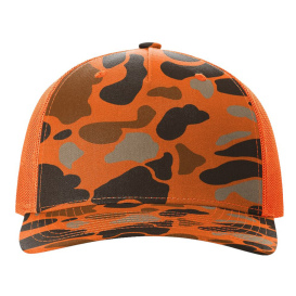 Richardson 112PFP Five Panel Printed Trucker Cap - Duck Camo/Blaze