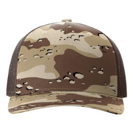 Richardson 112PFP Five Panel Printed Trucker Cap - Desert Camo/Brown 