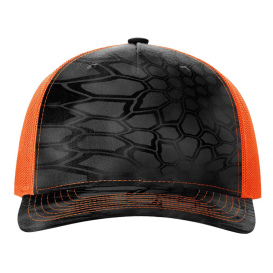 Richardson 112PFP Five Panel Printed Trucker Cap - Kryptek Typhon/Neon Orange