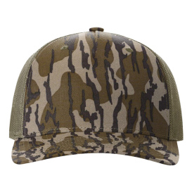 Richardson 112PFP Five Panel Printed Trucker Cap - Mossy Oak Botttomland/Loden 