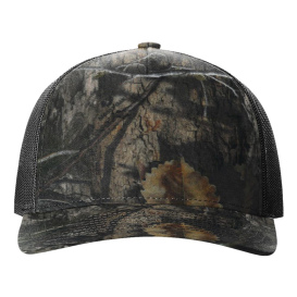 Richardson 112PFP Five Panel Printed Trucker Cap - Mossy Oak Country DNA/Black 