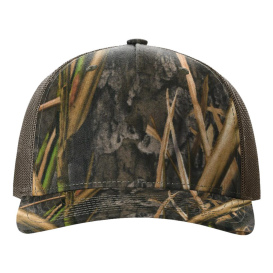 Richardson 112PFP Five Panel Printed Trucker Cap - Mossy Oak Habitat Brown 