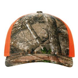 Richardson 112PFP Five Panel Printed Trucker Cap - Realtree Edge/Neon Orange 