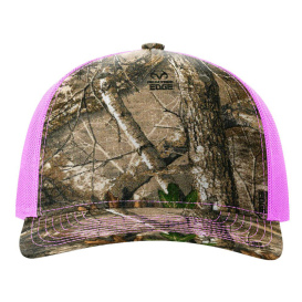 Richardson 112PFP Five Panel Printed Trucker Cap - Realtree Edge/Neon Pink