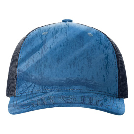 Richardson 112PFP Five Panel Printed Trucker Cap - Realtree Fishing Light Blue/Navy 