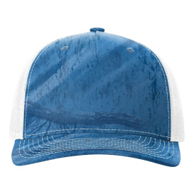 Richardson 112PFP Five Panel Printed Trucker Cap - Realtree Fishing Light Blue/White 