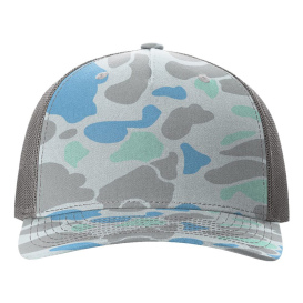 Richardson 112PFP Five Panel Printed Trucker Cap - Saltwater Duck Camo/Charcoal 