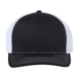 Richardson 112PL 112+ R-Flex Adjustable Trucker Cap - Black/White