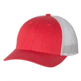 Richardson 115 Low Pro Trucker Cap - Heather Red/Silver