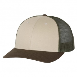 Richardson 115 Low Pro Trucker Cap - Tan/Loden/Brown