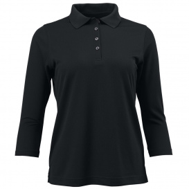 Paragon 120 Women\'s Lady Palm 3 Quarter Sleeve Polo - Black