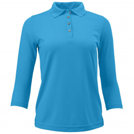 Paragon 120 Women\'s Lady Palm 3 Quarter Sleeve Polo - Turquoise