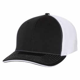 Richardson 172 Fitted Pulse Sportmesh Cap with R-Flex - Black/White Split