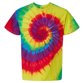 Dyenomite 200MS Multi-Color Spiral Short Sleeve T-Shirt - Classic Rainbow Spiral