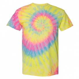 Dyenomite 200MS Multi-Color Spiral Short Sleeve T-Shirt - Dayglo