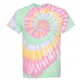 Dyenomite 200MS Multi-Color Spiral Short Sleeve T-Shirt - Ribbon Candy
