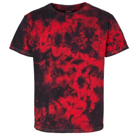 Dyenomite 20BCR Youth Crystal Tie-Dyed T-Shirt - Black/Red Crystal