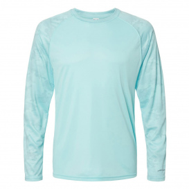 Paragon 216 Cayman Performance Camo Colorblock Long Sleeve T-Shirt - Aqua Blue