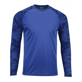 Paragon 216 Cayman Performance Camo Colorblock Long Sleeve T-Shirt - Royal