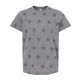 Code Five 2229 Youth Star Print T-Shirt - Graphite Heather Star