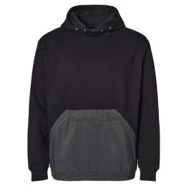 MV Sport 23112 Mixed Media Hooded Sweatshirt - Black/Charcoal 