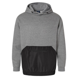 MV Sport 23112 Mixed Media Hooded Sweatshirt - Graphite/Black