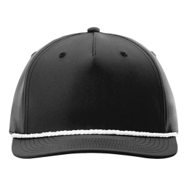 Richardson 258 Five Panel Classic Rope Cap - Black/White