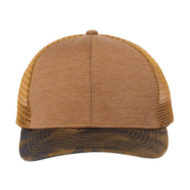 DRI DUCK 3358 Pique Trucker Cap - Saddle/Camo