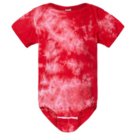 Dyenomite 340CR Infant Crystal Tie-Dyed Onesie - Red