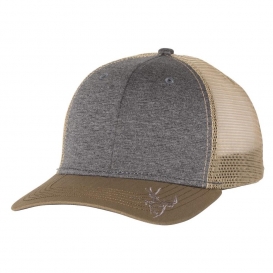 DRI DUCK 3459 Buck Head Trucker Cap - Heather Graphite/Khaki