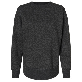 LAT 3525 Women\'s Weekend Fleece - Black Leopard