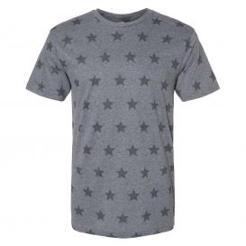 Code Five 3929 Star Print T-Shirt - Granite Heather Star