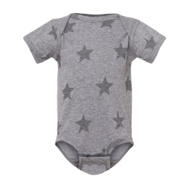 Code Five 4329 Infant Star Print Bodysuit - Granite Heather Star