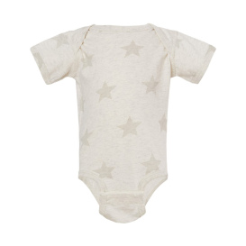 Code Five 4329 Infant Star Print Bodysuit - Natural Heather Star