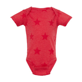 Code Five 4329 Infant Star Print Bodysuit - Red Star