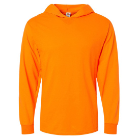 Fruit of the Loom 4930LSH HS Cotton Jersey Hooded T-Shirt - Safety Orange