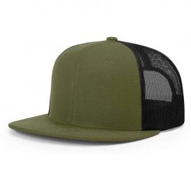 Richardson 511 Wool Blend Flat Bill Trucker Cap - Loden/Black