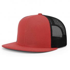 Richardson 511 Wool Blend Flat Bill Trucker Cap - Red/Black