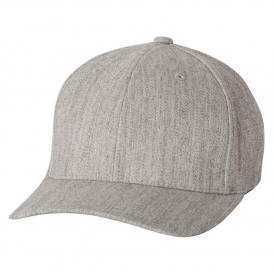 Flexfit 6477 Structured Wool Blend Cap - Heather Grey